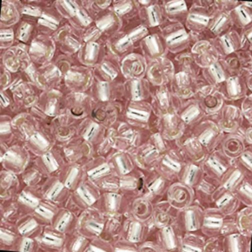 Silver Lined - Pink, Matsuno 8/0 Seed Beads